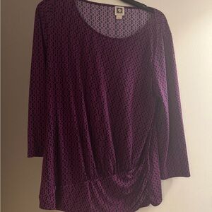 Purple Patterned Women's Top